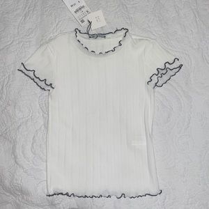 Zara t-shirt with ruched neckline and sleeves